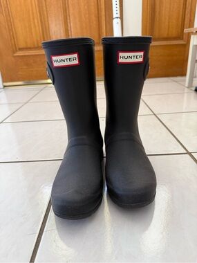 Hunter Black Matte Mid-Calf Rain Boots